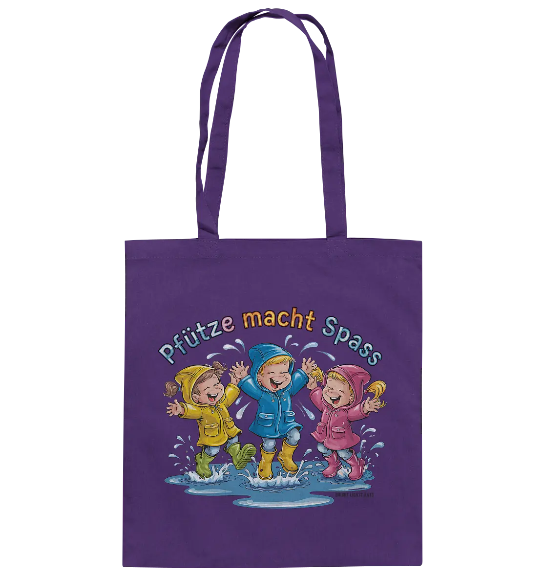 Pfützen-Spaß: Kinder im Regen - Baumwolltasche Bright Lights Arts