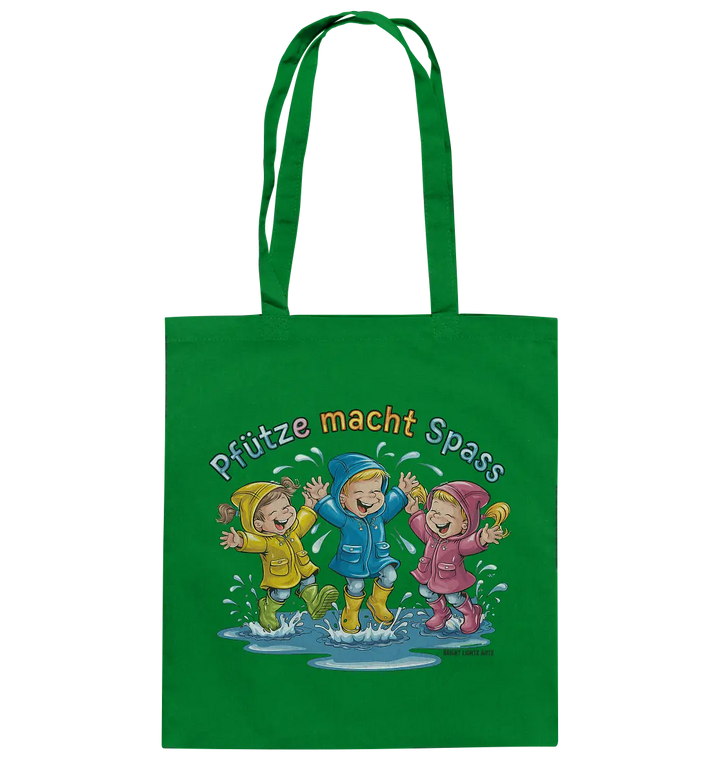 Pfützen-Spaß: Kinder im Regen - Baumwolltasche Bright Lights Arts