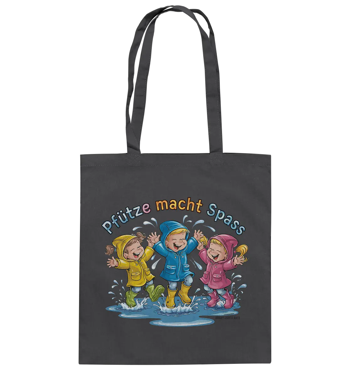 Pfützen-Spaß: Kinder im Regen - Baumwolltasche Bright Lights Arts