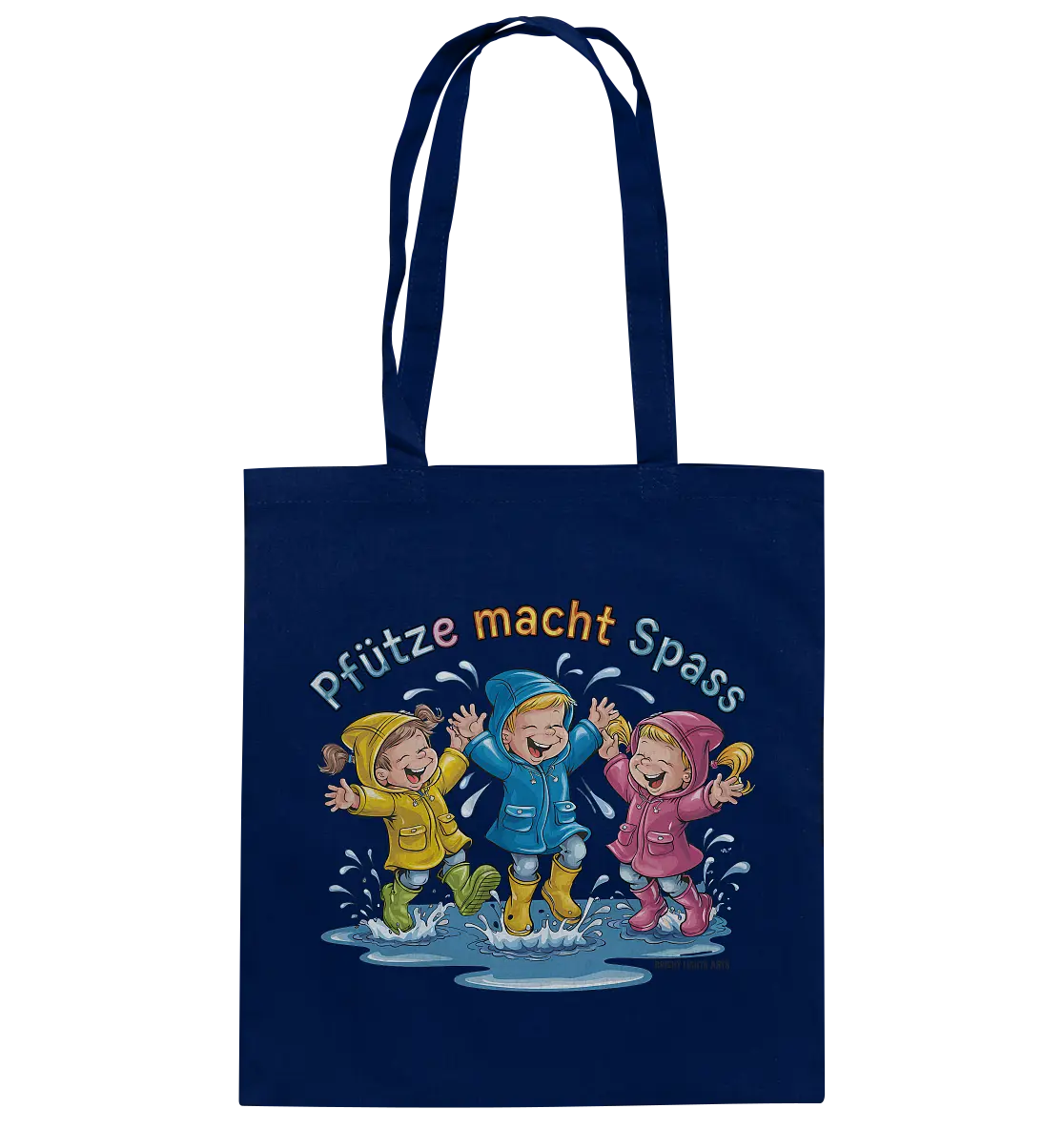 Pfützen-Spaß: Kinder im Regen - Baumwolltasche Bright Lights Arts