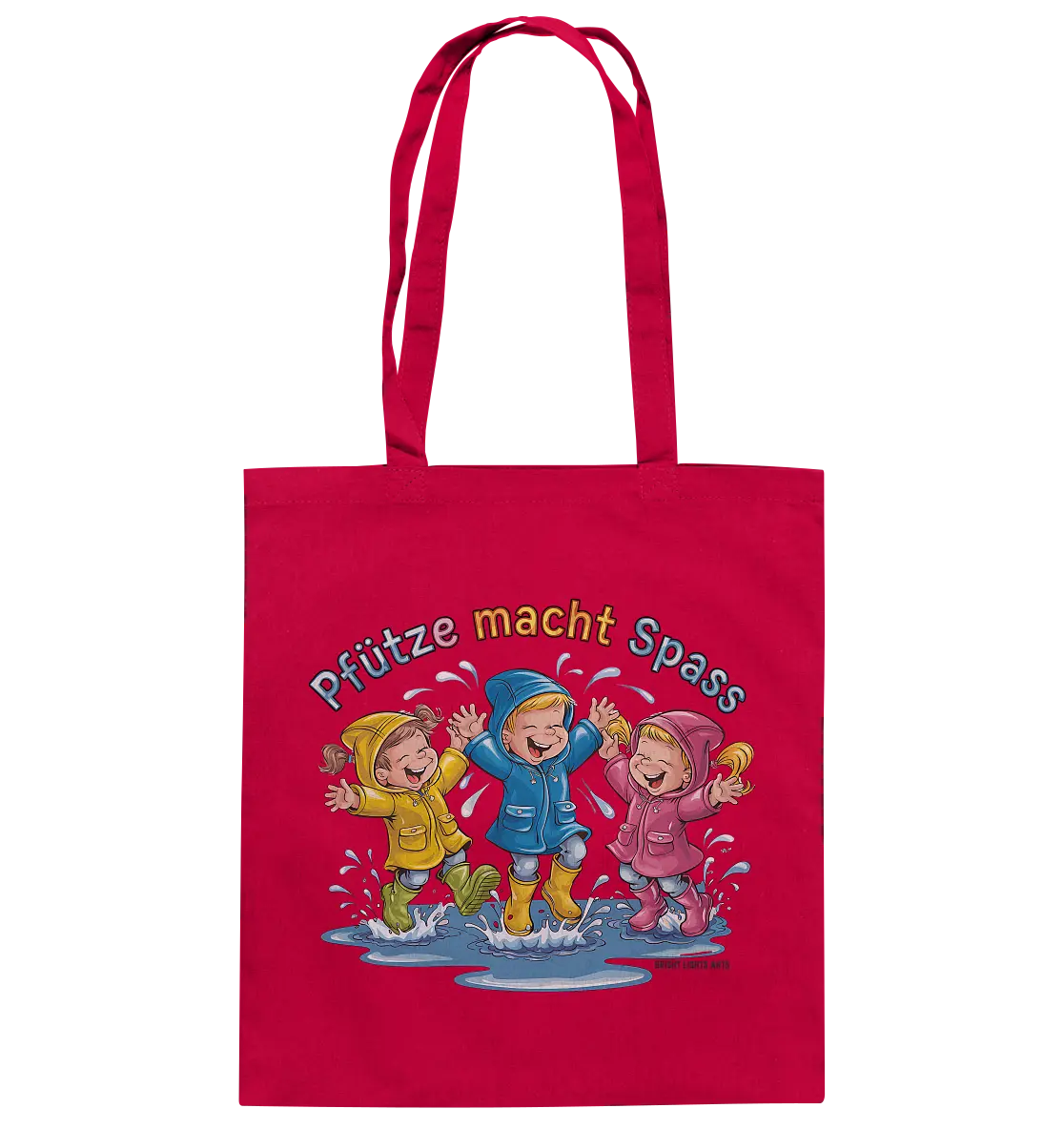 Pfützen-Spaß: Kinder im Regen - Baumwolltasche Bright Lights Arts