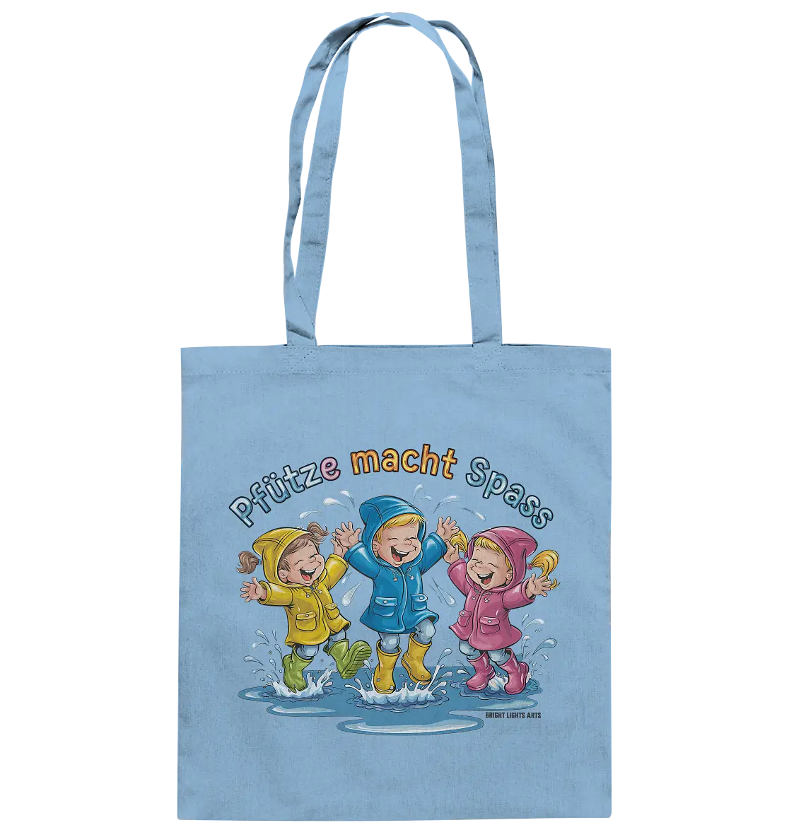 Pfützen-Spaß: Kinder im Regen - Baumwolltasche Bright Lights Arts