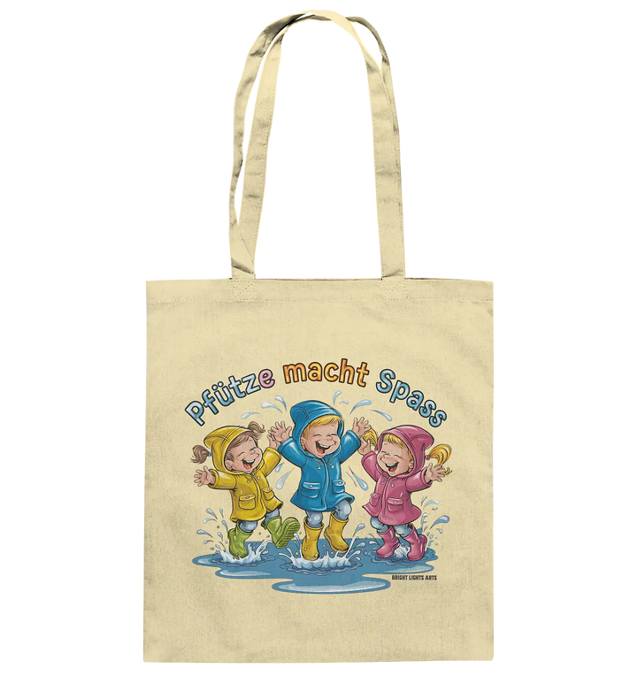 Pfützen-Spaß: Kinder im Regen - Baumwolltasche Bright Lights Arts