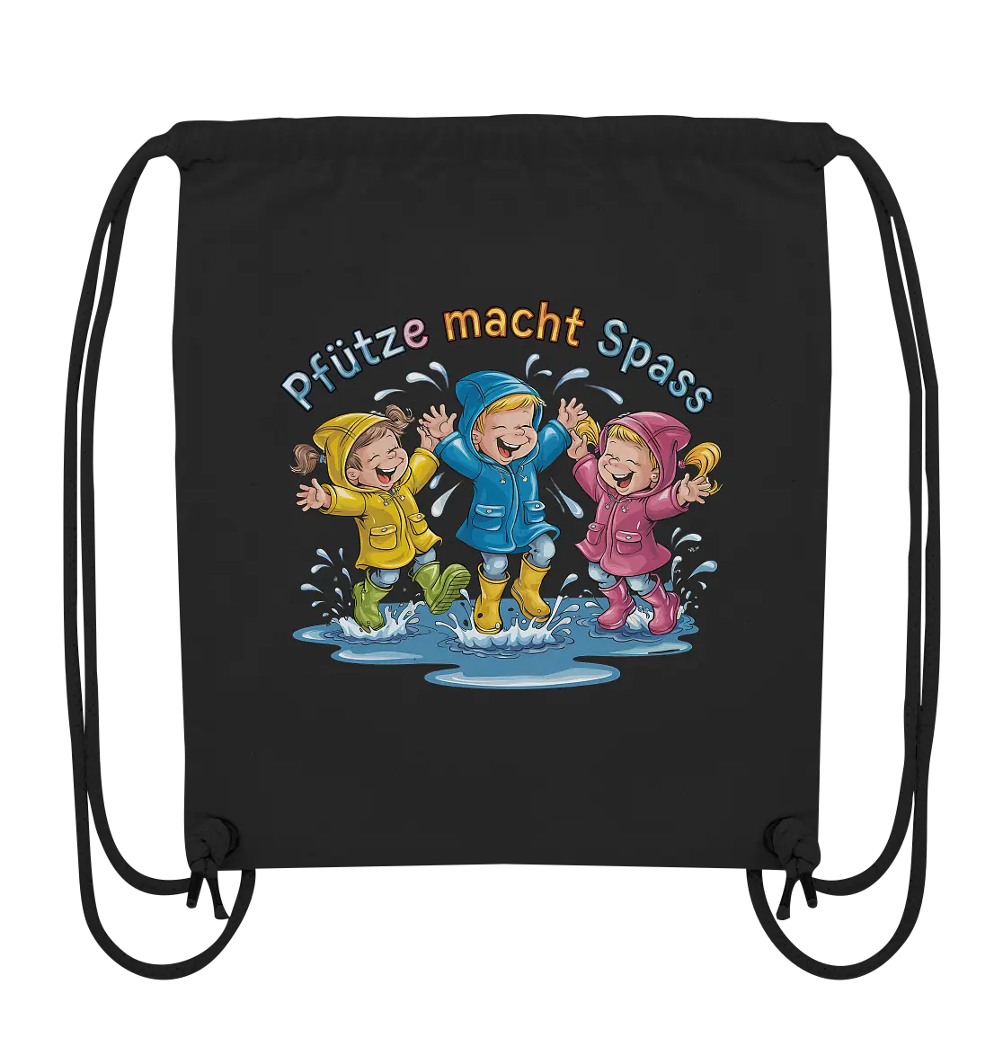 Pfützen-Spaß: Kinder im Regen - Organic Gym-Bag Bright Lights Arts