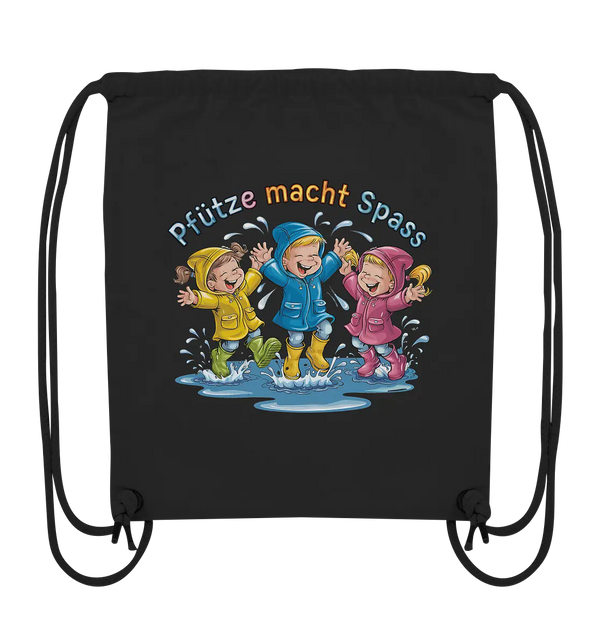Pfützen-Spaß: Kinder im Regen - Organic Gym-Bag Bright Lights Arts