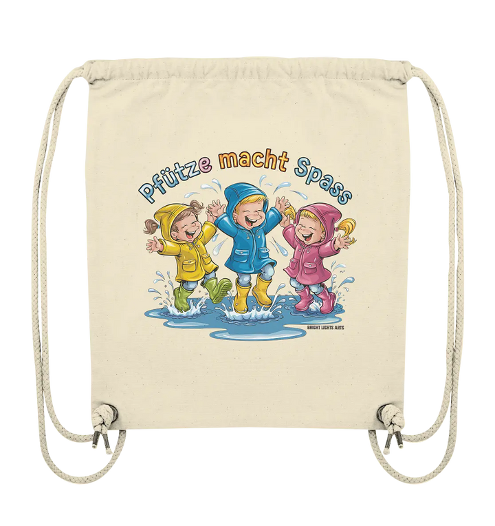 Pfützen-Spaß: Kinder im Regen - Organic Gym-Bag Bright Lights Arts