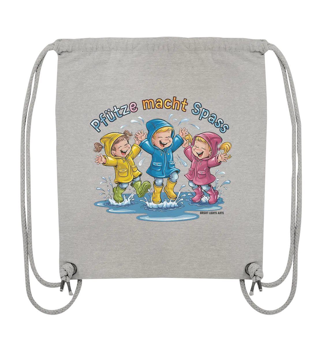 Pfützen-Spaß: Kinder im Regen - Organic Gym-Bag Bright Lights Arts