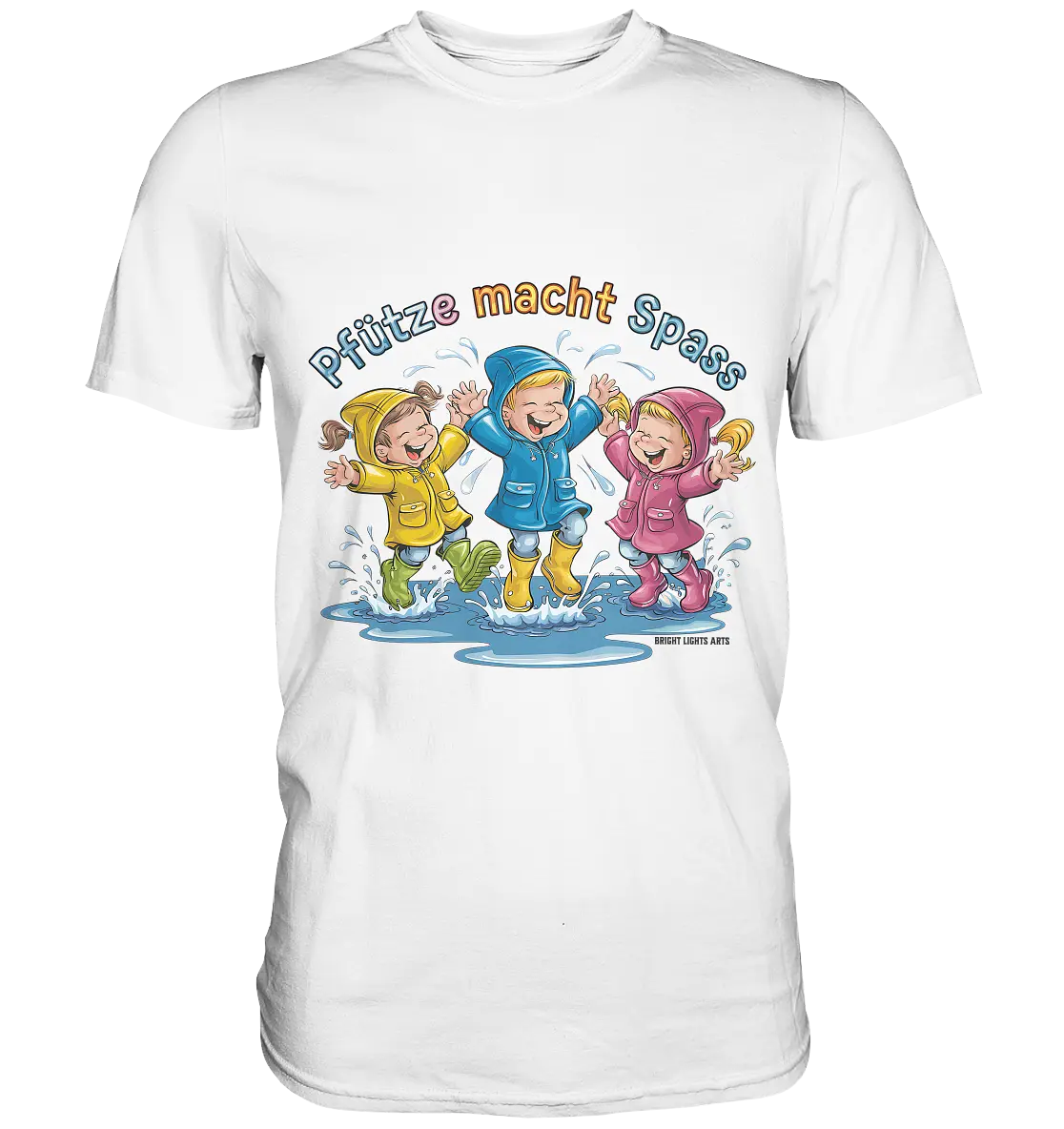 Pfützen-Spaß: Kinder im Regen - Premium Shirt Bright Lights Arts