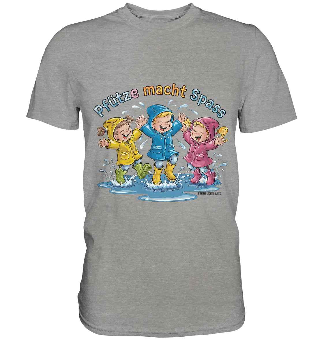 Pfützen-Spaß: Kinder im Regen - Premium Shirt Bright Lights Arts
