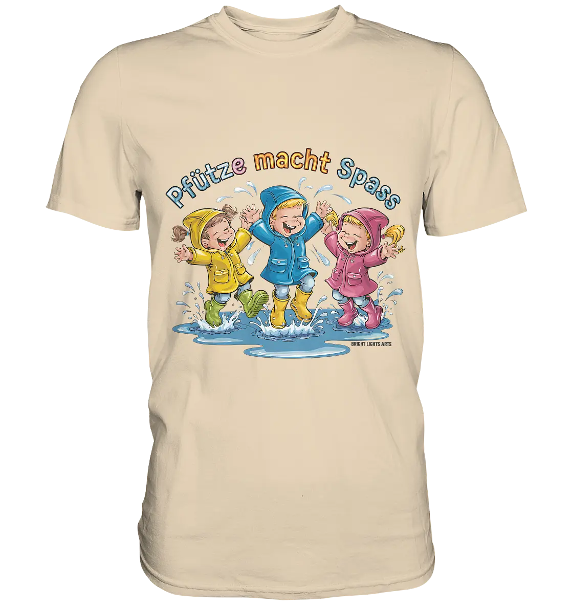 Pfützen-Spaß: Kinder im Regen - Premium Shirt Bright Lights Arts