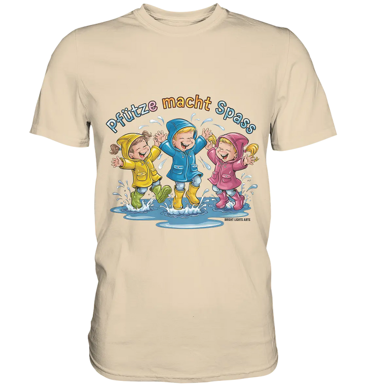 Pfützen-Spaß: Kinder im Regen - Premium Shirt Bright Lights Arts