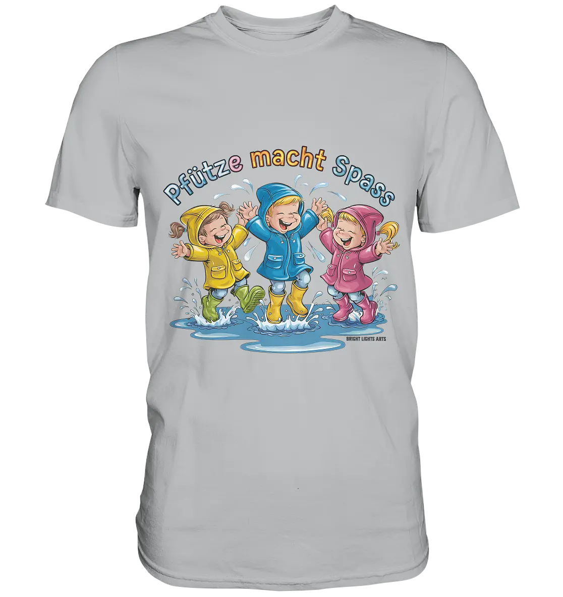 Pfützen-Spaß: Kinder im Regen - Premium Shirt Bright Lights Arts