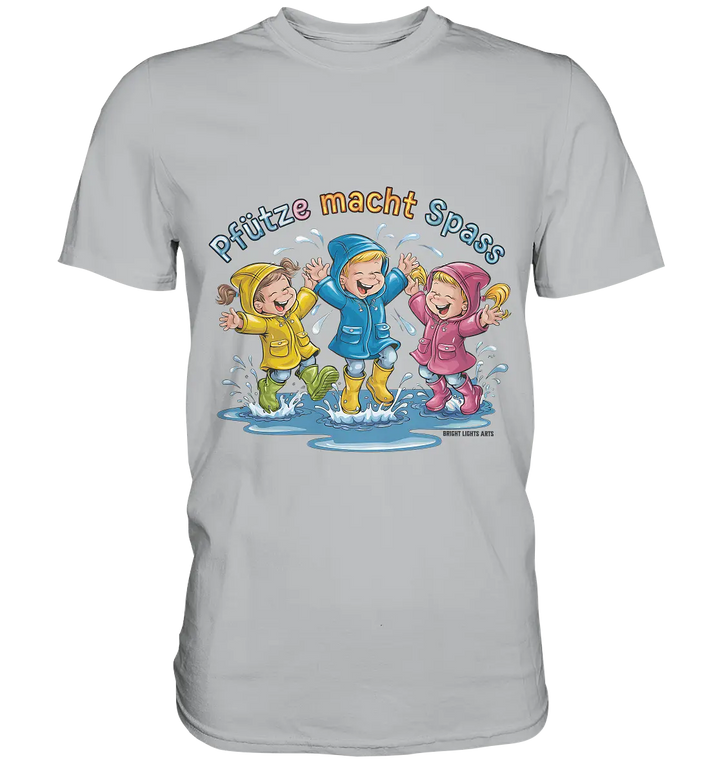 Pfützen-Spaß: Kinder im Regen - Premium Shirt Bright Lights Arts