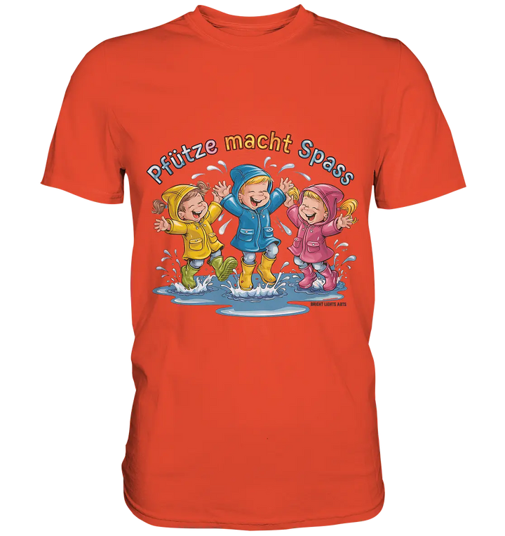 Pfützen-Spaß: Kinder im Regen - Premium Shirt Bright Lights Arts