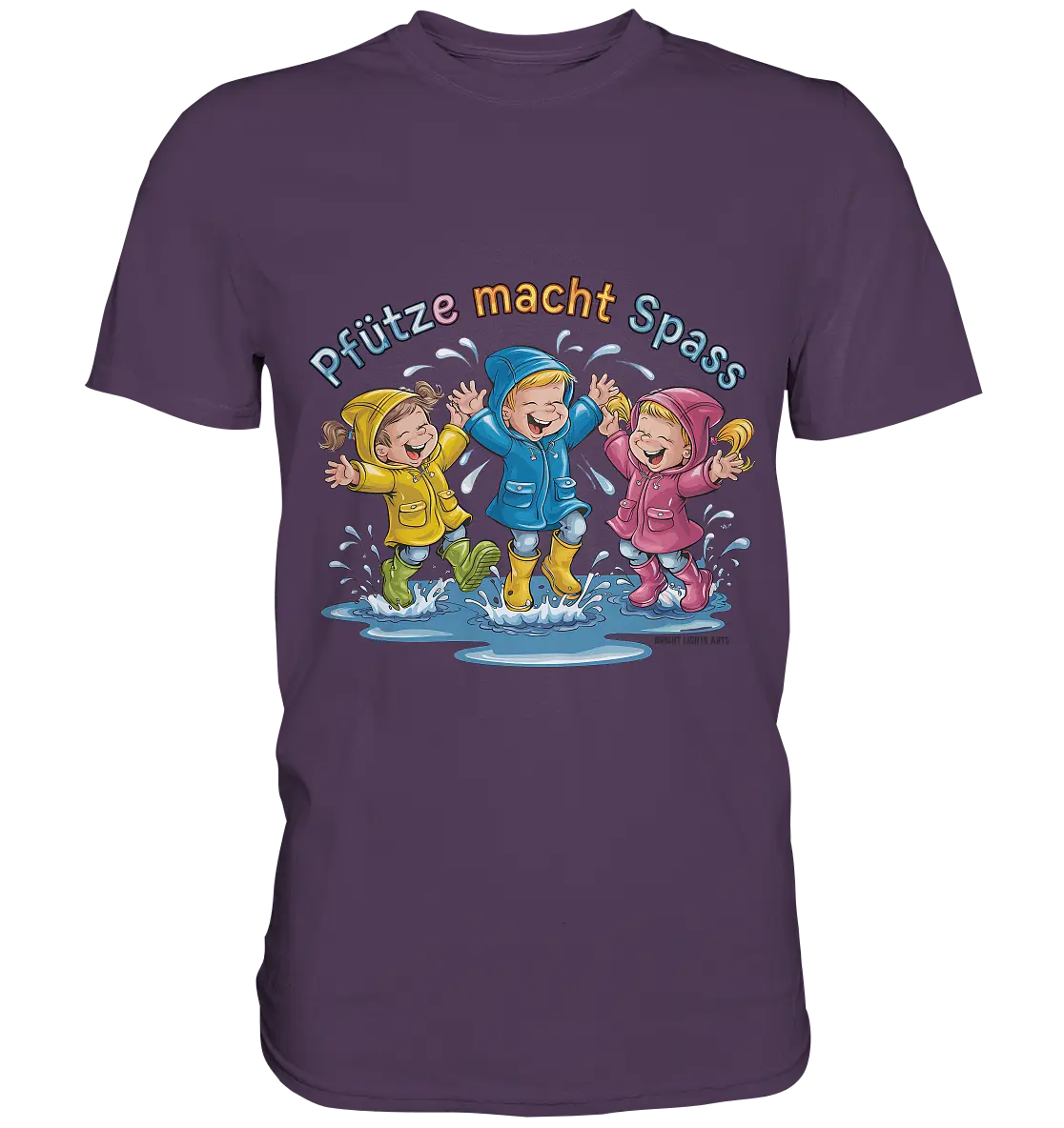 Pfützen-Spaß: Kinder im Regen - Premium Shirt Bright Lights Arts