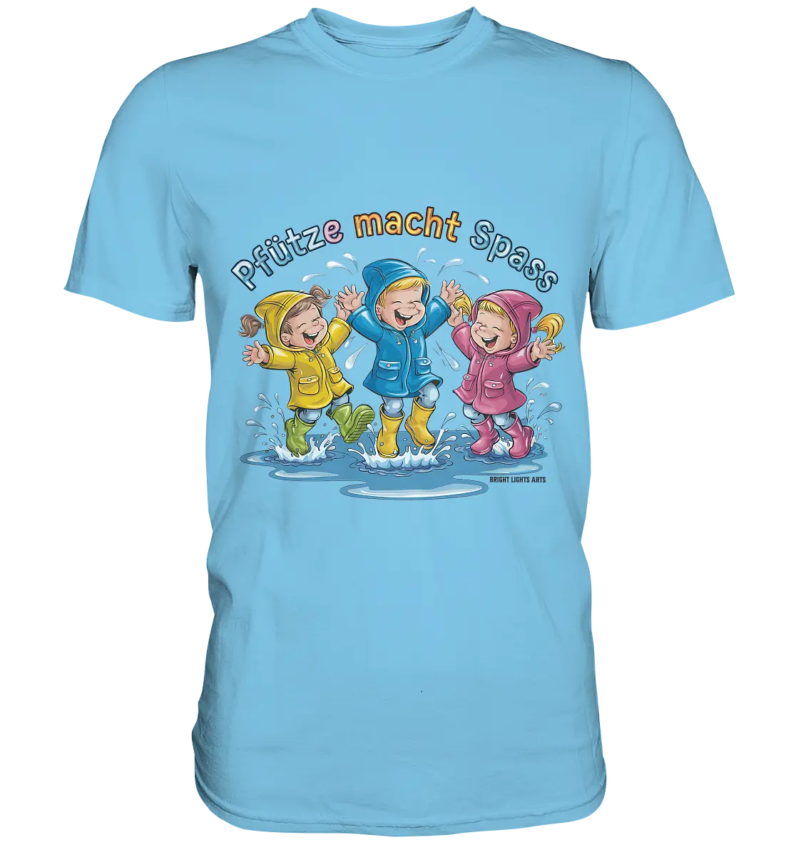 Pfützen-Spaß: Kinder im Regen - Premium Shirt Bright Lights Arts