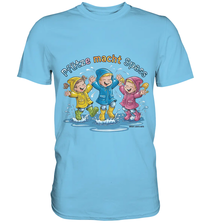 Pfützen-Spaß: Kinder im Regen - Premium Shirt Bright Lights Arts