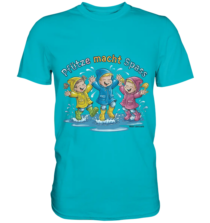 Pfützen-Spaß: Kinder im Regen - Premium Shirt Bright Lights Arts