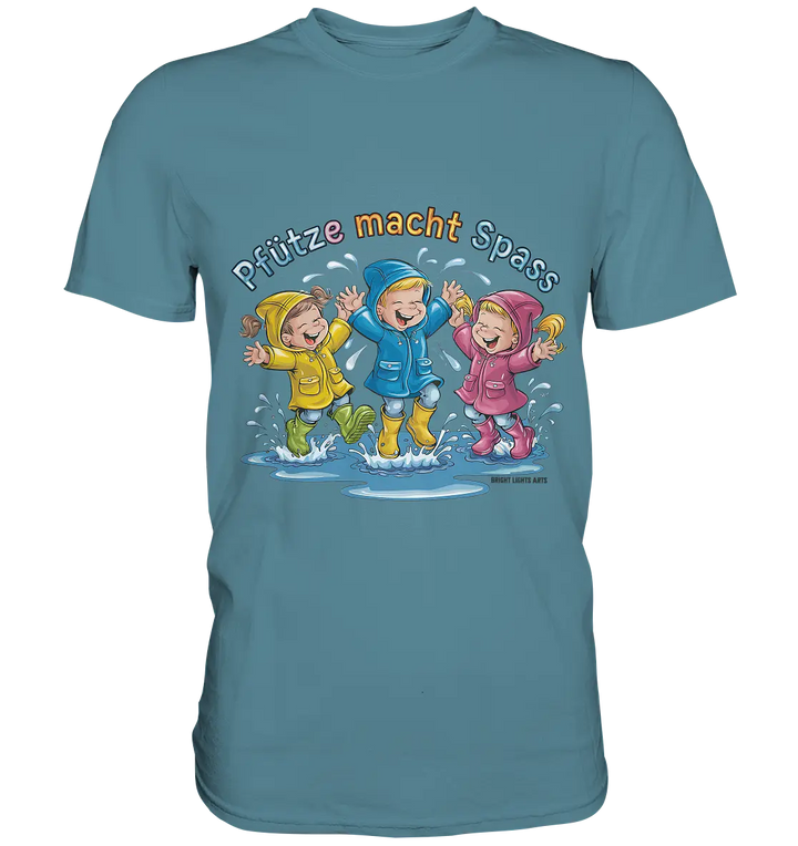 Pfützen-Spaß: Kinder im Regen - Premium Shirt Bright Lights Arts