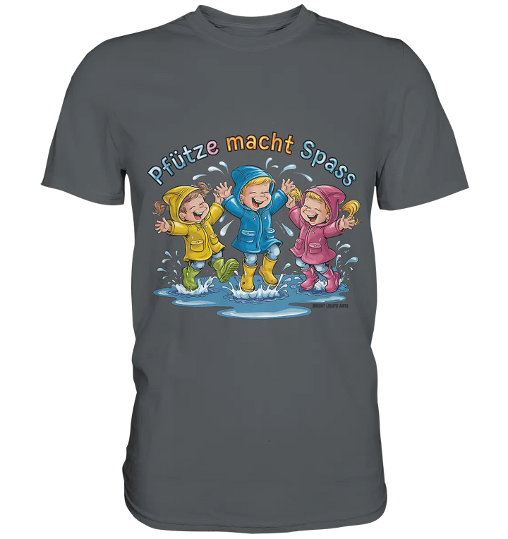 Pfützen-Spaß: Kinder im Regen - Premium Shirt Bright Lights Arts
