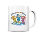 Pfützen-Spaß: Kinder im Regen - Tasse glossy Bright Lights Arts