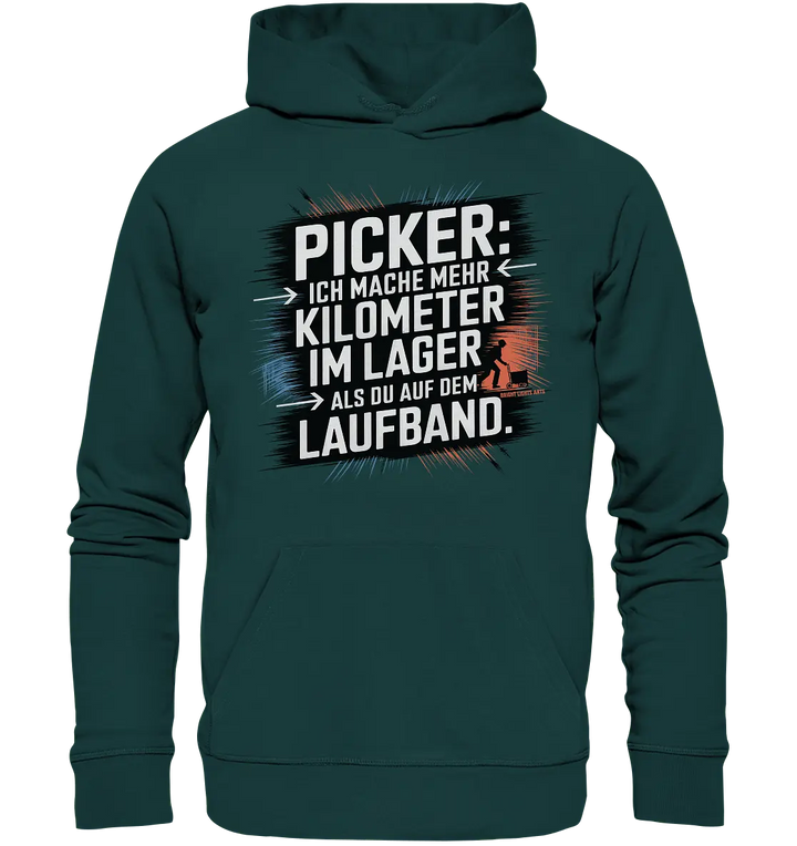Picker – Kilometerjagd im Lager, neu definiert - Organic Hoodie - Bright Lights Arts