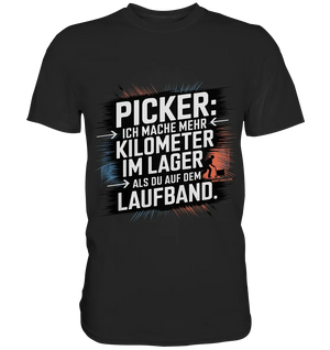 Picker – Kilometerjagd im Lager, neu definiert - Premium Shirt Bright Lights Arts