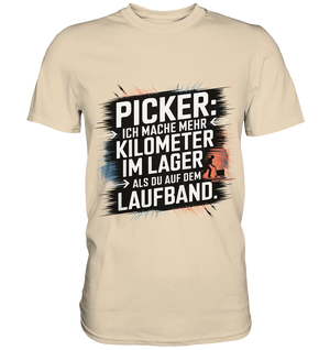 Picker – Kilometerjagd im Lager, neu definiert - Premium Shirt Bright Lights Arts