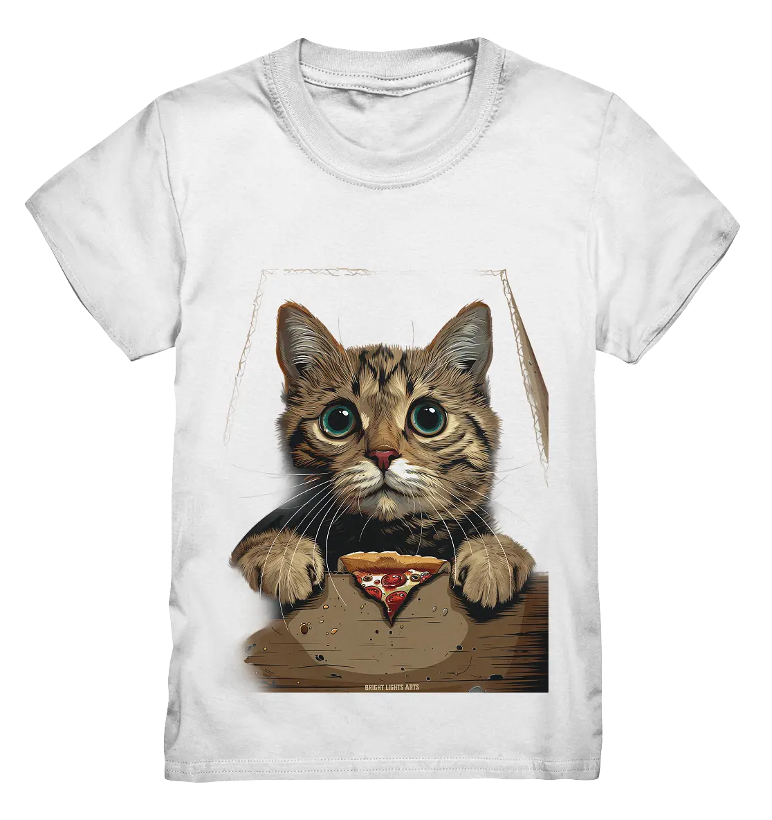 Pizza Cat - Niedlich & Humorvoll - Kids Premium Shirt Bright Lights Arts