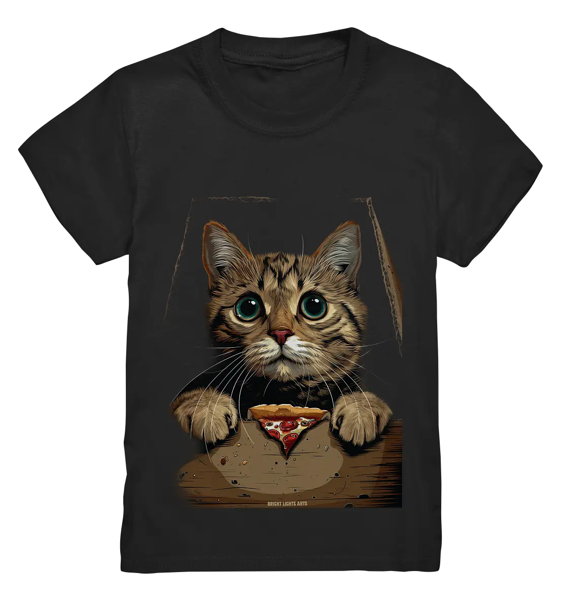 Pizza Cat - Niedlich & Humorvoll - Kids Premium Shirt Bright Lights Arts