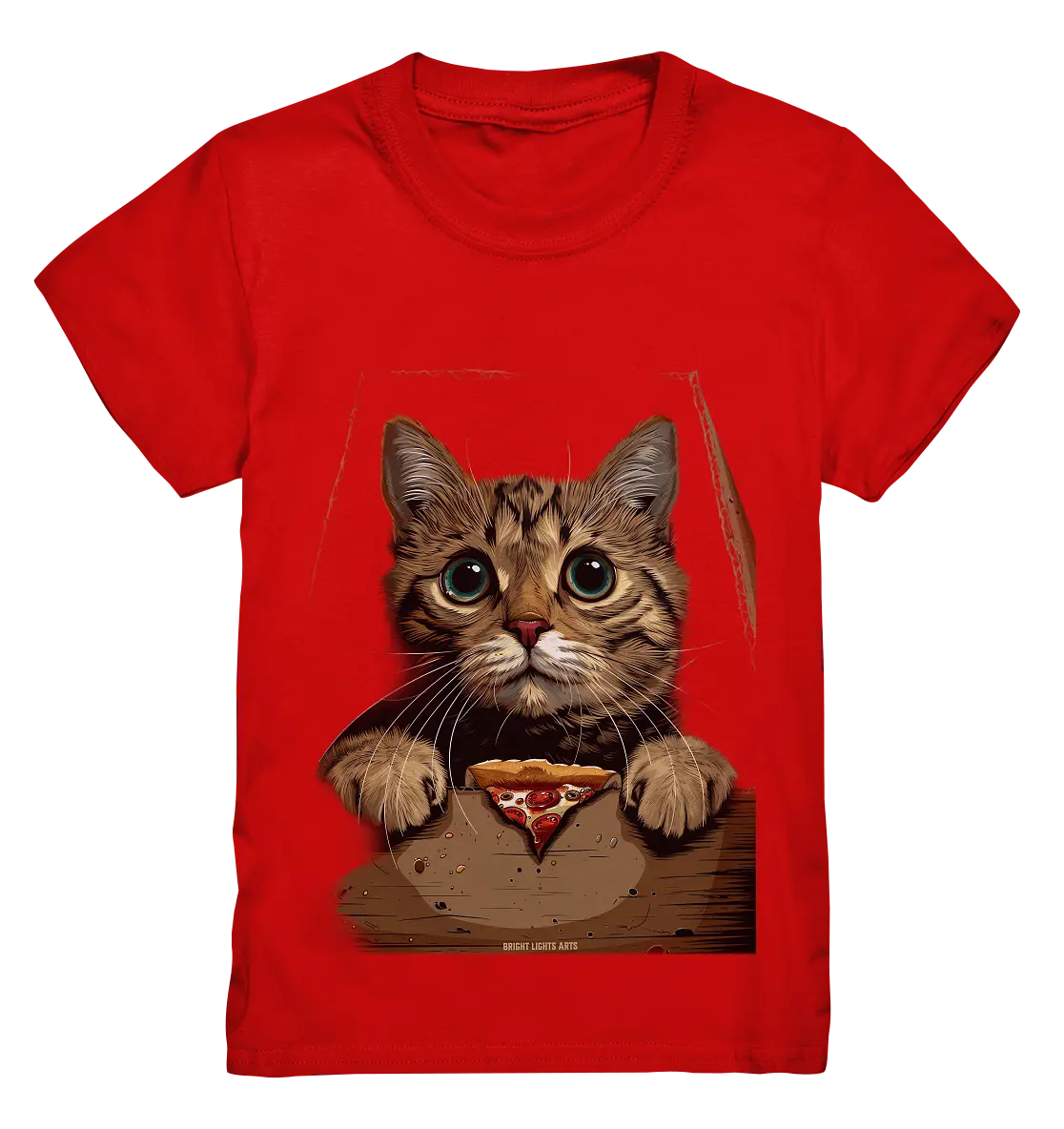 Pizza Cat - Niedlich & Humorvoll - Kids Premium Shirt Bright Lights Arts