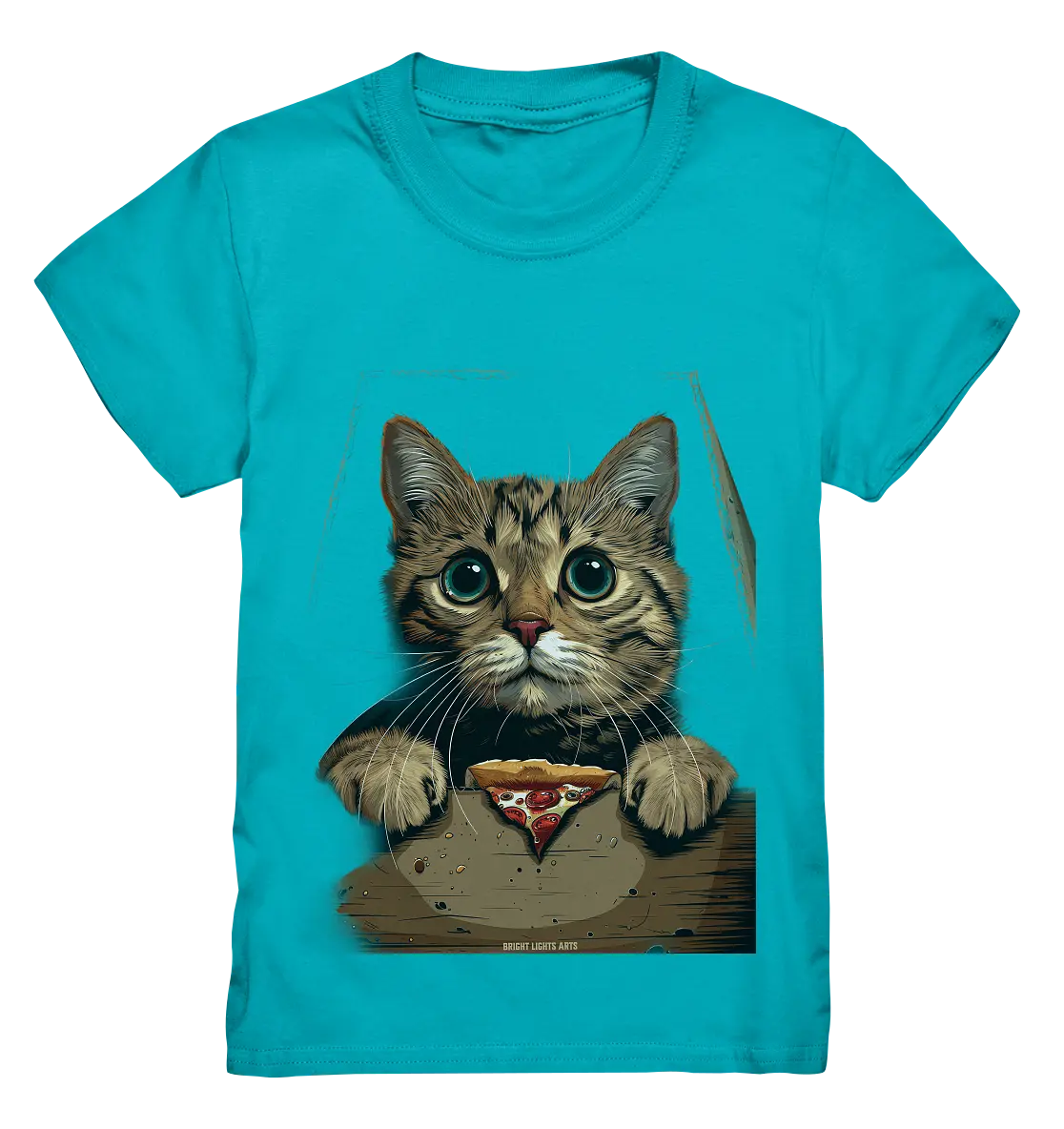 Pizza Cat - Niedlich & Humorvoll - Kids Premium Shirt Bright Lights Arts
