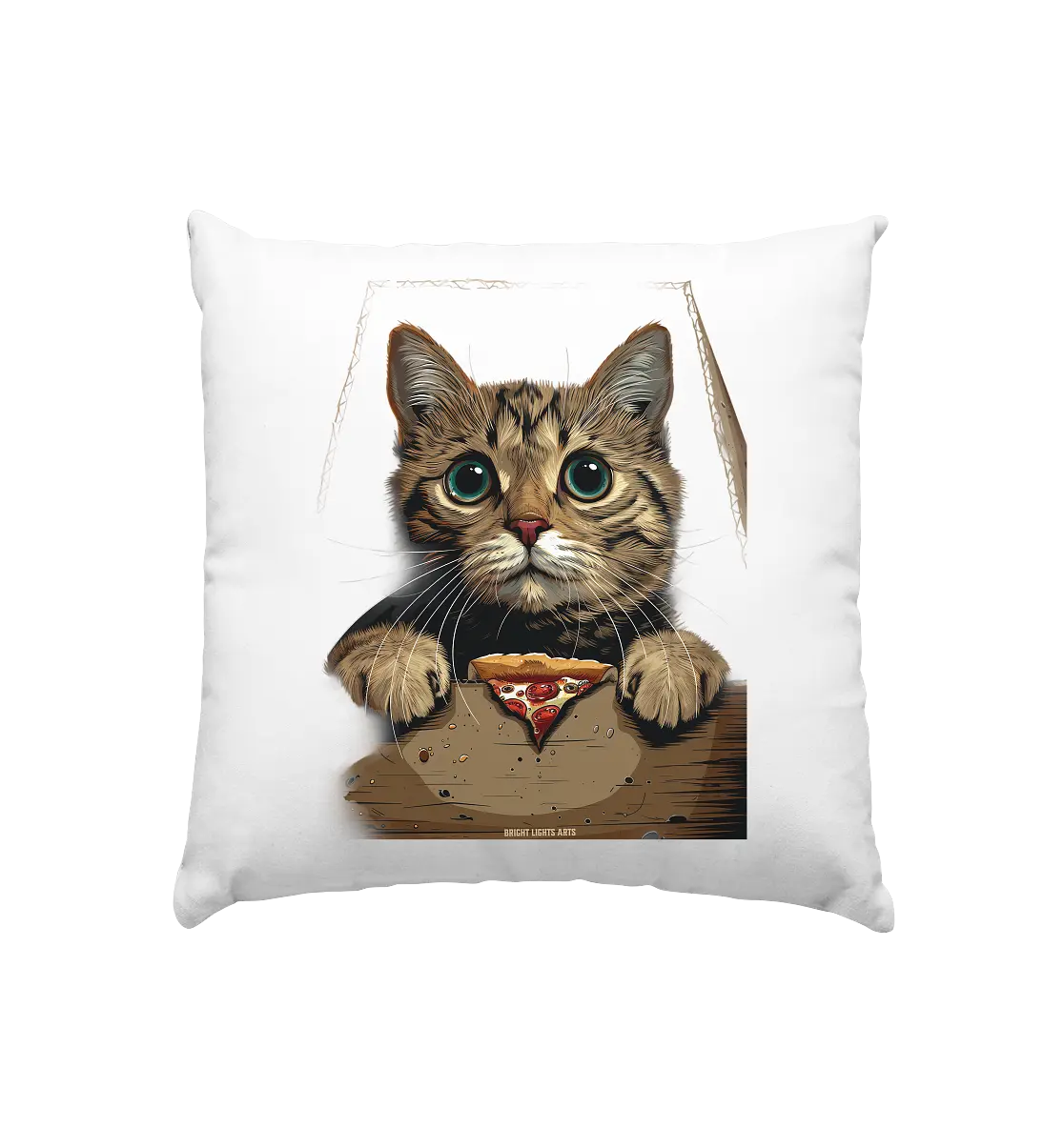 Pizza Cat - Niedlich & Humorvoll - Kissen 40x40cm Bright Lights Arts
