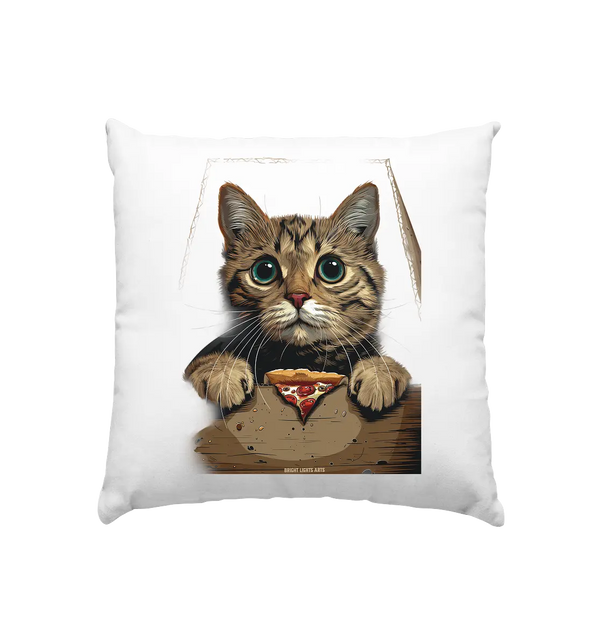 Pizza Cat - Niedlich & Humorvoll - Kissen 40x40cm Bright Lights Arts