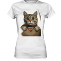 Pizza Cat - Niedlich & Humorvoll - Ladies Premium Shirt Bright Lights Arts