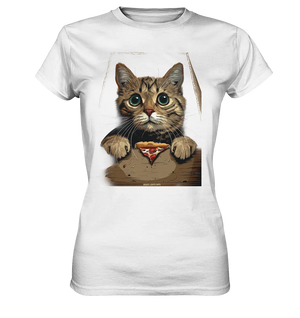 Pizza Cat - Niedlich & Humorvoll - Ladies Premium Shirt Bright Lights Arts
