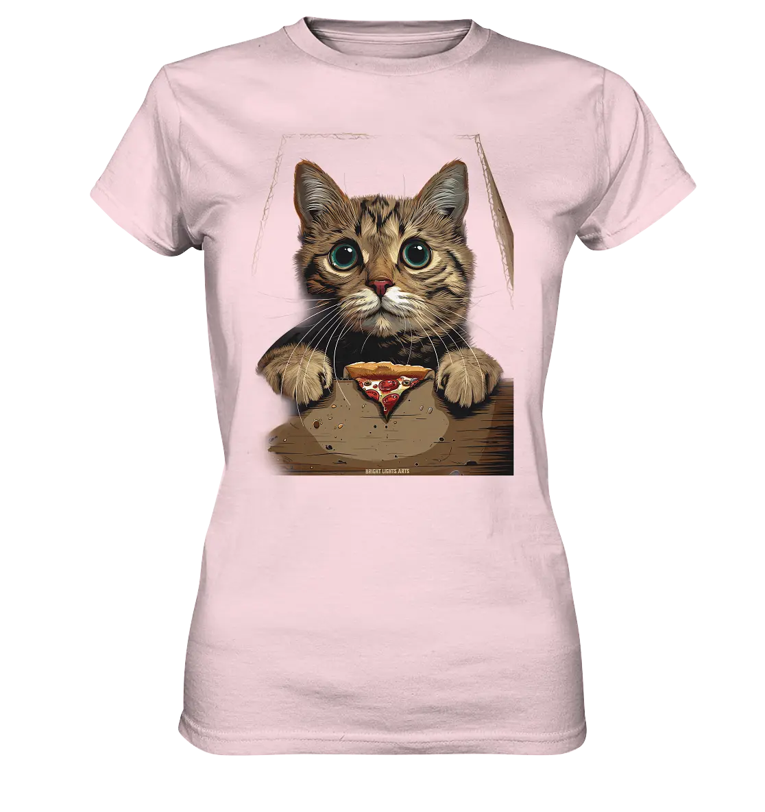 Pizza Cat - Niedlich & Humorvoll - Ladies Premium Shirt Bright Lights Arts