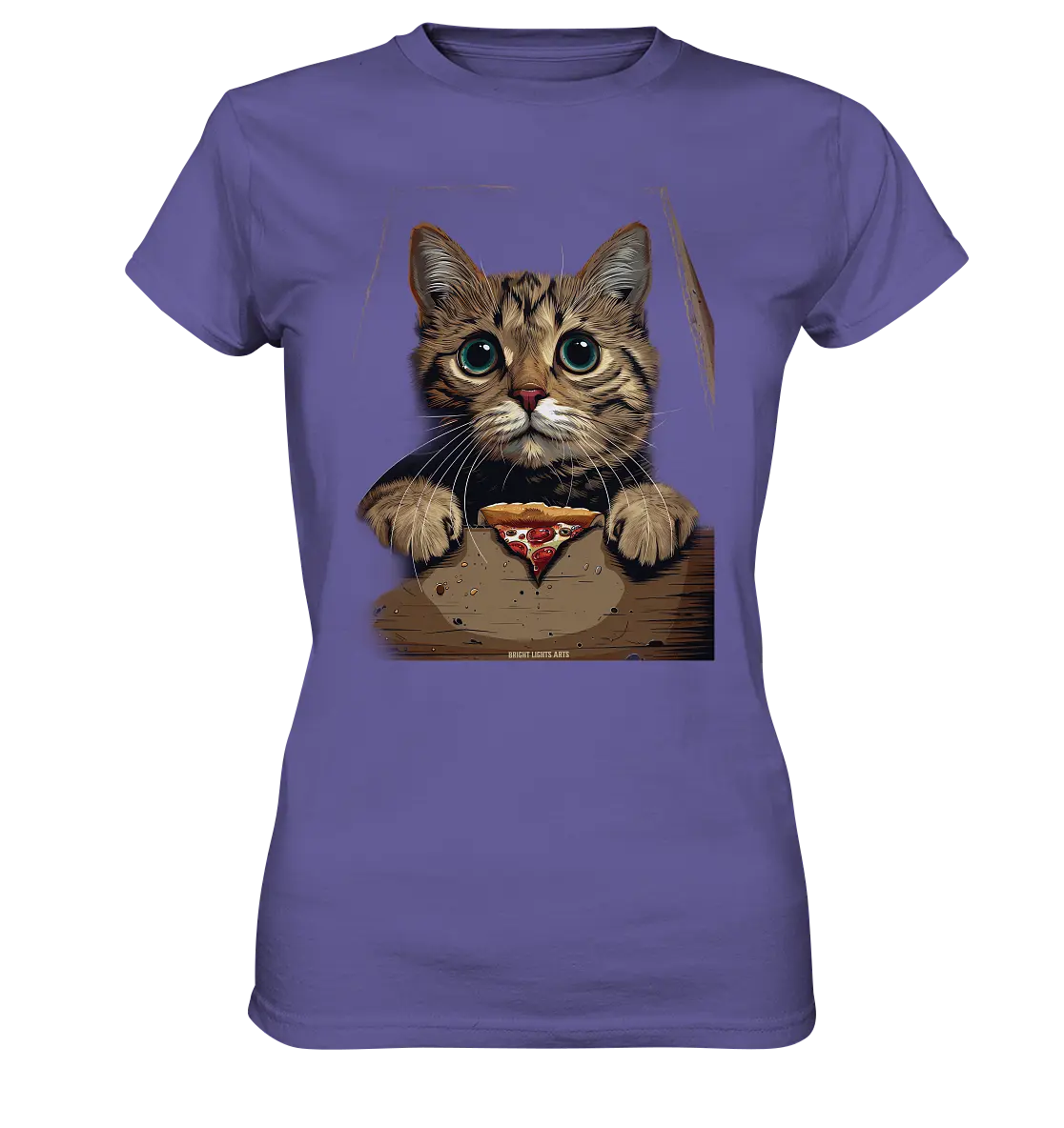Pizza Cat - Niedlich & Humorvoll - Ladies Premium Shirt Bright Lights Arts