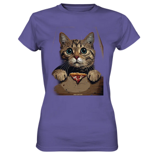 Pizza Cat - Niedlich & Humorvoll - Ladies Premium Shirt Bright Lights Arts