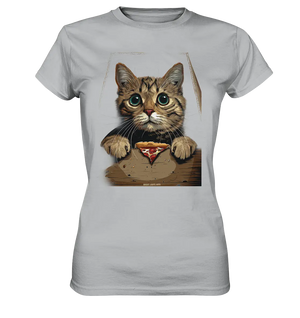 Pizza Cat - Niedlich & Humorvoll - Ladies Premium Shirt Bright Lights Arts