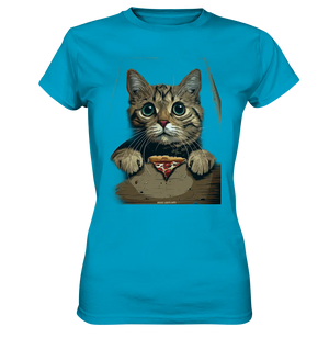 Pizza Cat - Niedlich & Humorvoll - Ladies Premium Shirt Bright Lights Arts