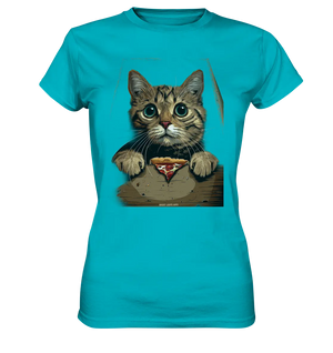 Pizza Cat - Niedlich & Humorvoll - Ladies Premium Shirt Bright Lights Arts