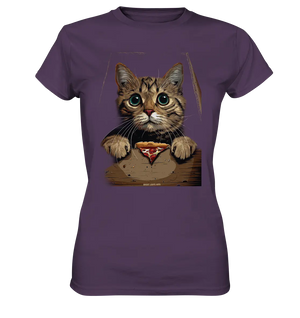Pizza Cat - Niedlich & Humorvoll - Ladies Premium Shirt Bright Lights Arts