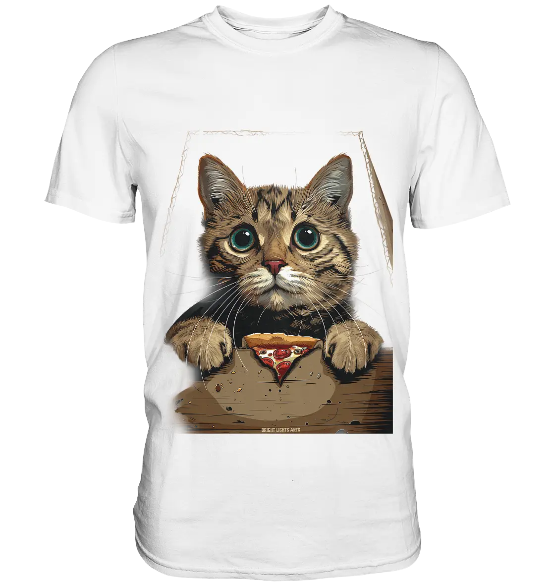 Pizza Cat - Niedlich & Humorvoll - Premium Shirt Bright Lights Arts