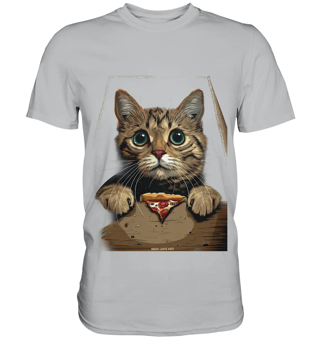 Pizza Cat - Niedlich & Humorvoll - Premium Shirt Bright Lights Arts