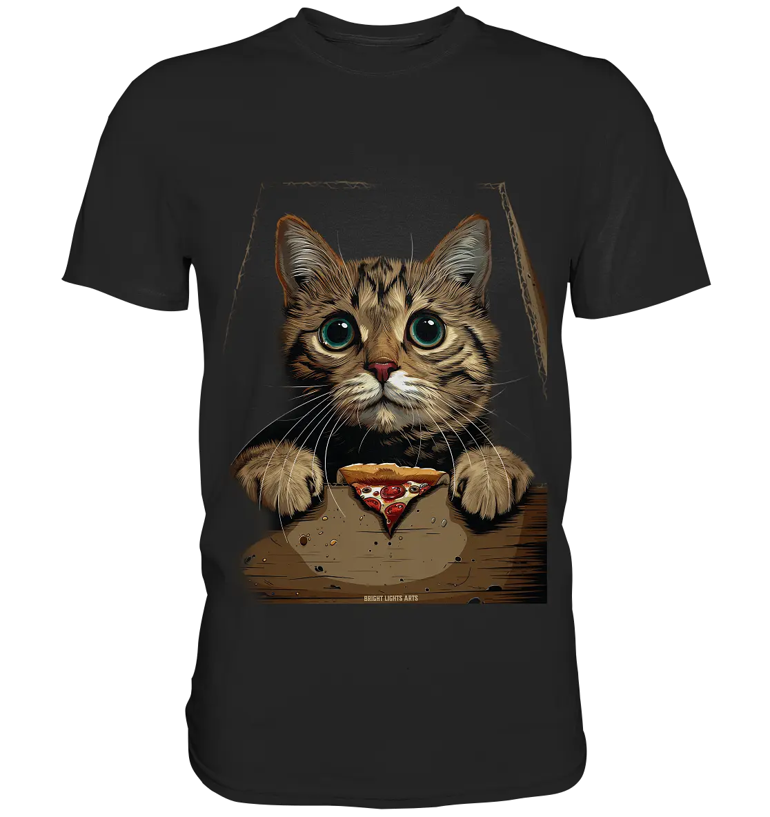 Pizza Cat - Niedlich & Humorvoll - Premium Shirt Bright Lights Arts