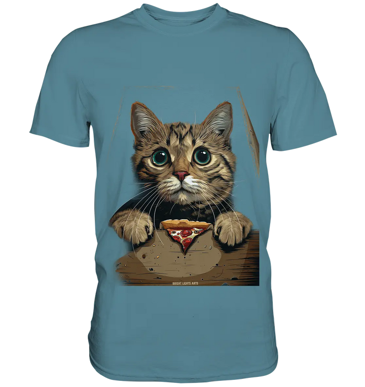 Pizza Cat - Niedlich & Humorvoll - Premium Shirt Bright Lights Arts