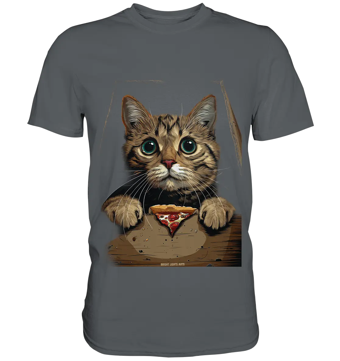 Pizza Cat - Niedlich & Humorvoll - Premium Shirt Bright Lights Arts