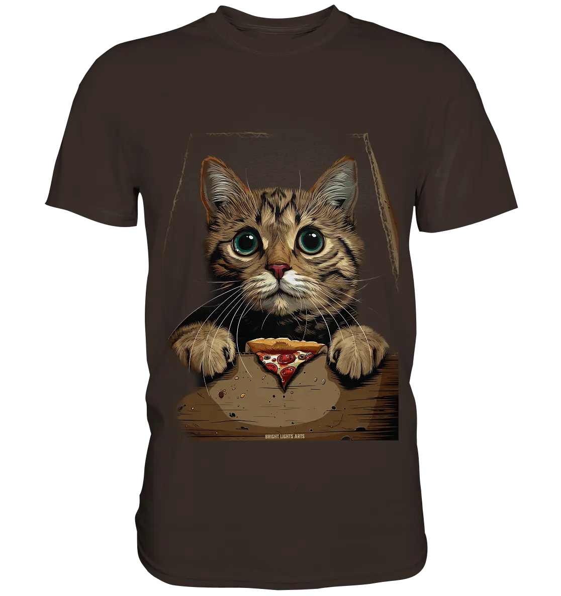 Pizza Cat - Niedlich & Humorvoll - Premium Shirt Bright Lights Arts