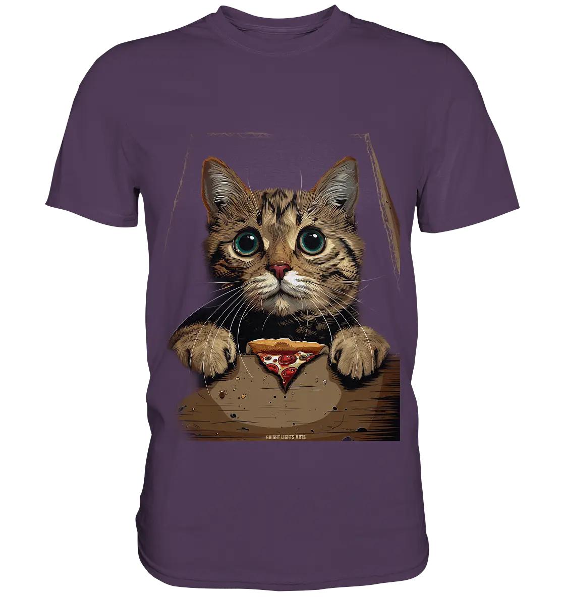 Pizza Cat - Niedlich & Humorvoll - Premium Shirt Bright Lights Arts